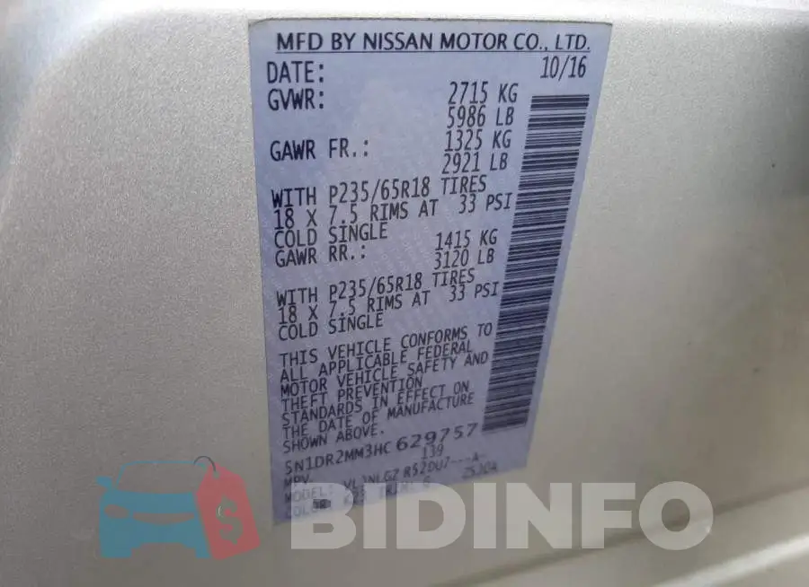 5N1DR2MM3HC629757 Photo# 10
