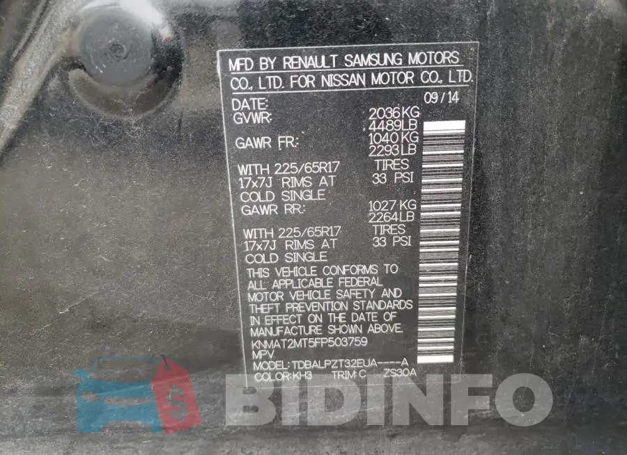 KNMAT2MT5FP503759 Photo# 10