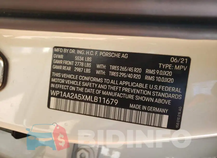 WP1AA2A5XMLB11679 Photo# 13