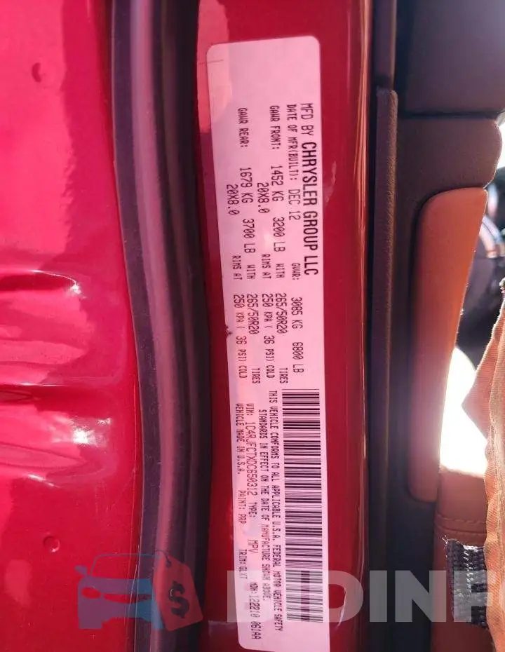 1C4RJFCTXDC650312 Photo# 10