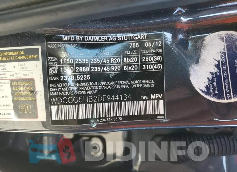 WDCGG5HB2DF944134 Photo# 14