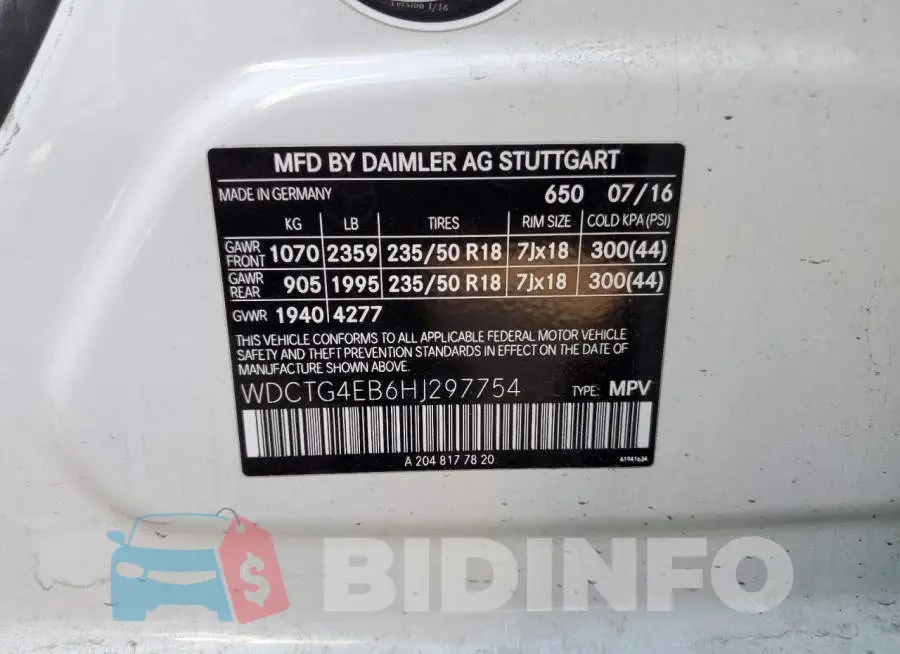 WDCTG4EB6HJ297754 Photo# 10
