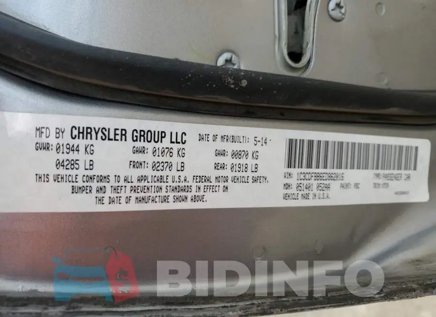 1C3CDFBB6ED862016 Photo# 10