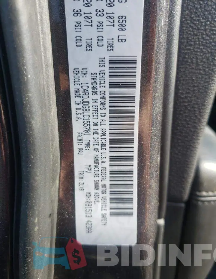 1C4RDJDG8LC155701 Photo# 10