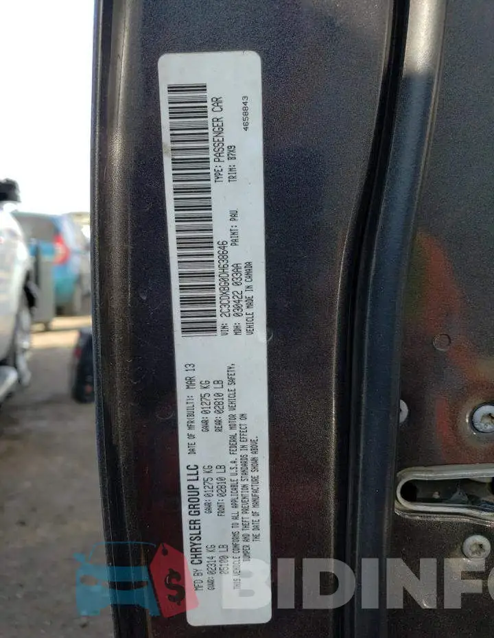 2C3CDXBG0DH638646 Photo# 12