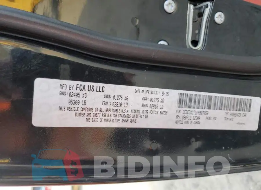 2C3CDXCT1FH907056 Photo# 12