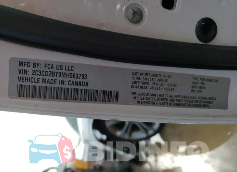 2C3CDZBT9MH563793 Photo# 12