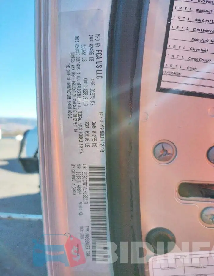 2C3CDZBTXLH122219 Photo# 12