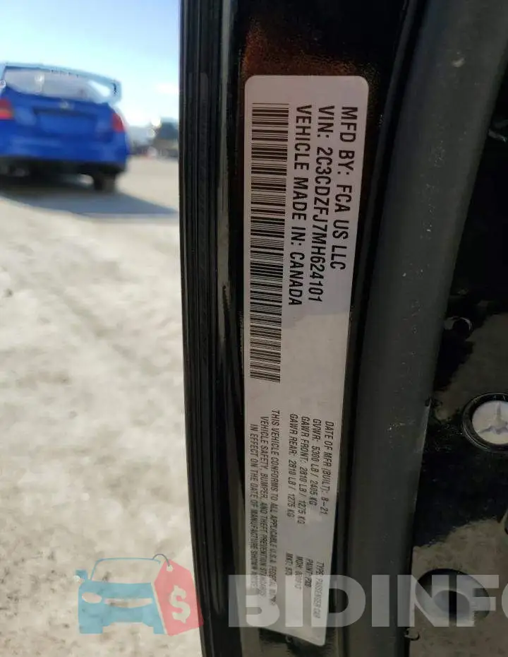 2C3CDZFJ7MH624101 Photo# 13