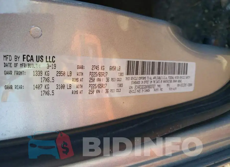 2C4RDGEG3KR663727 Photo# 14
