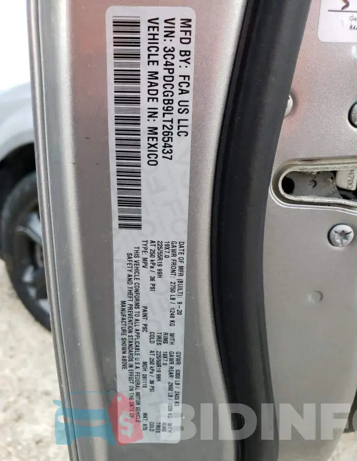 3C4PDCGB9LT265437 Photo# 13