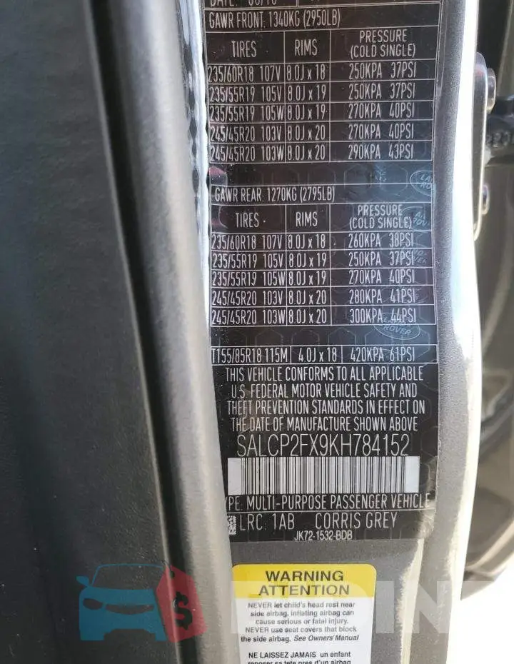 SALCP2FX9KH784152 Photo# 13