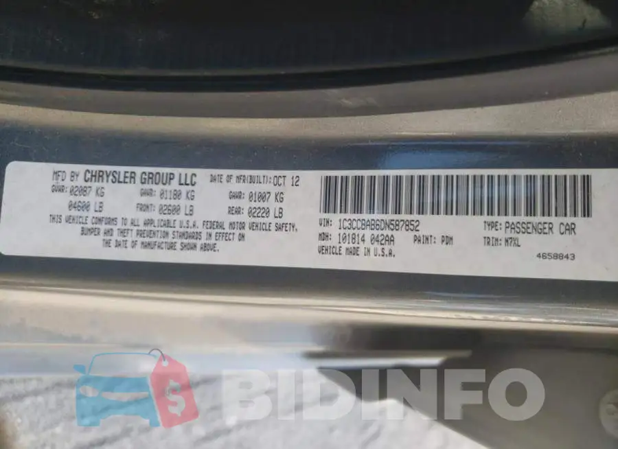 1C3CCBAB6DN587852 Photo# 10