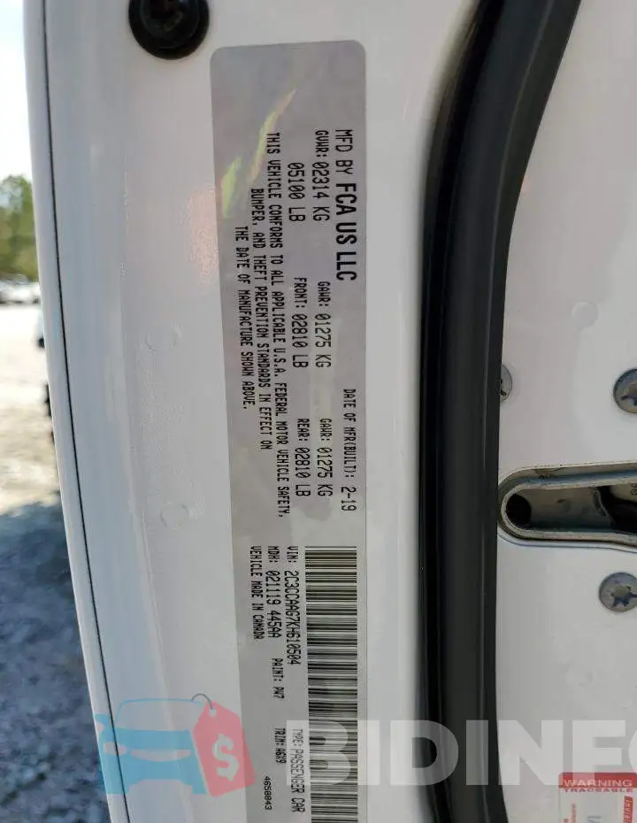 2C3CCAAG7KH610504 Photo# 10