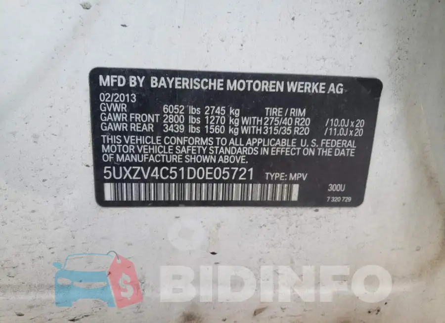 5UXZV4C51D0E05721 Photo# 13