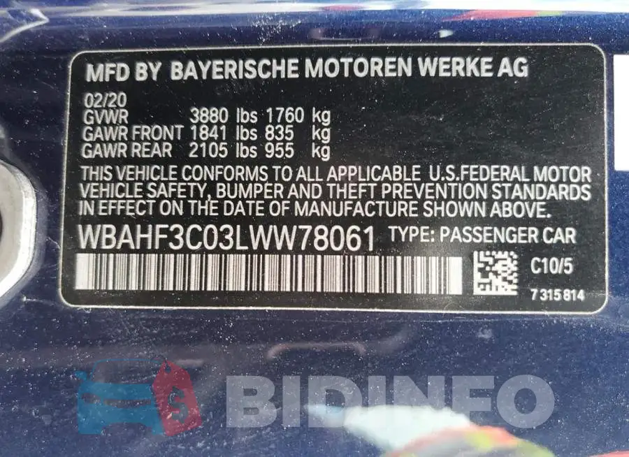 WBAHF3C03LWW78061 Photo# 12