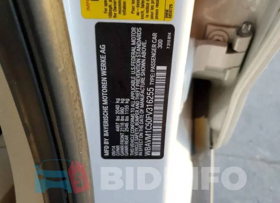 WBAVM1C50FV316255 Photo# 13
