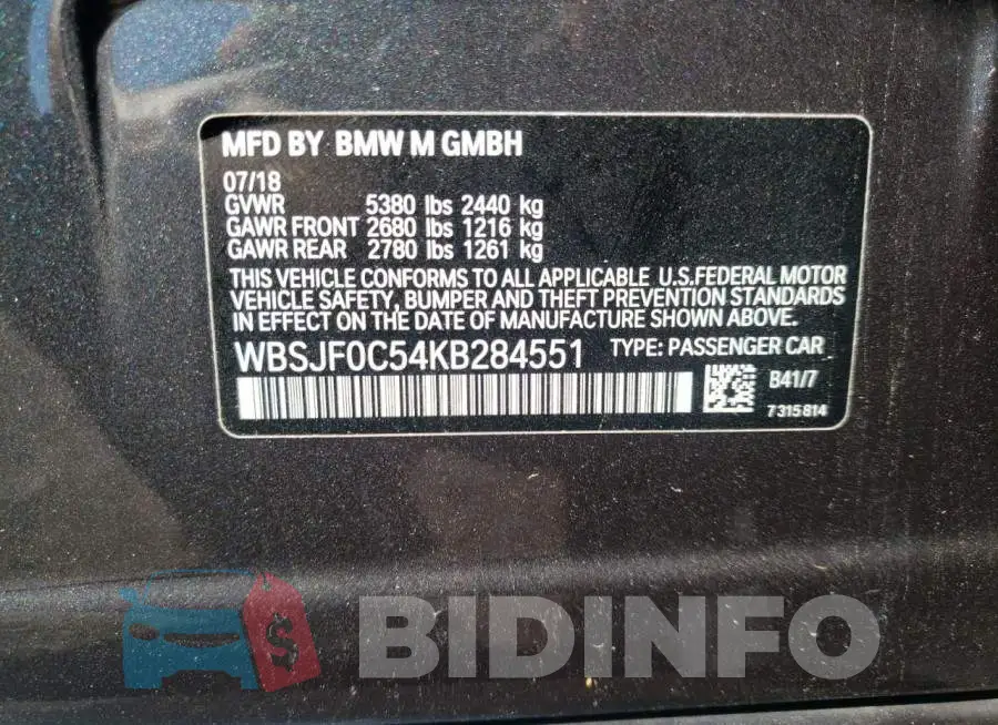 WBSJF0C54KB284551 Photo# 10