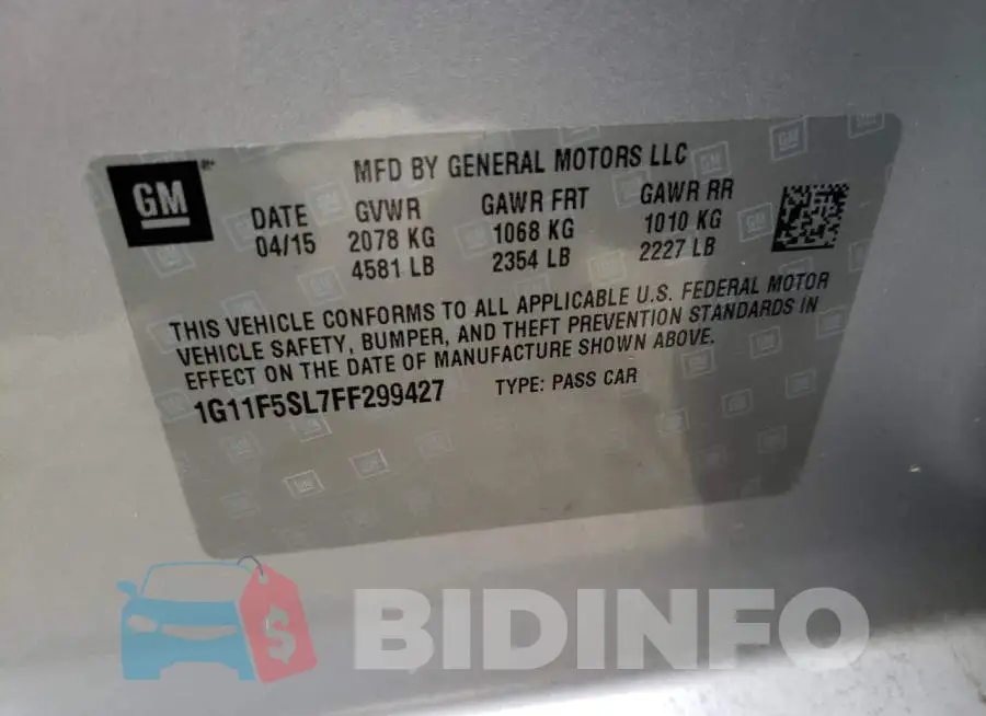 1G11F5SL7FF299427 Photo# 10