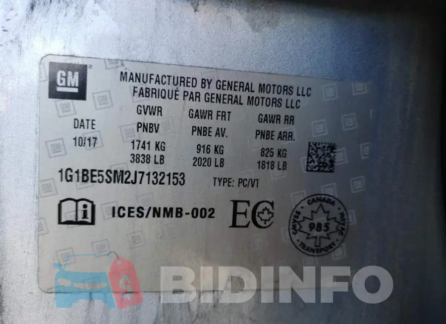 1G1BE5SM2J7132153 Photo# 13