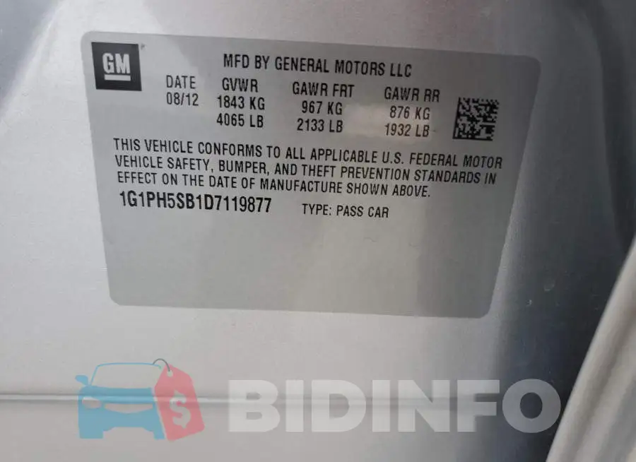 1G1PH5SB1D7119877 Photo# 12