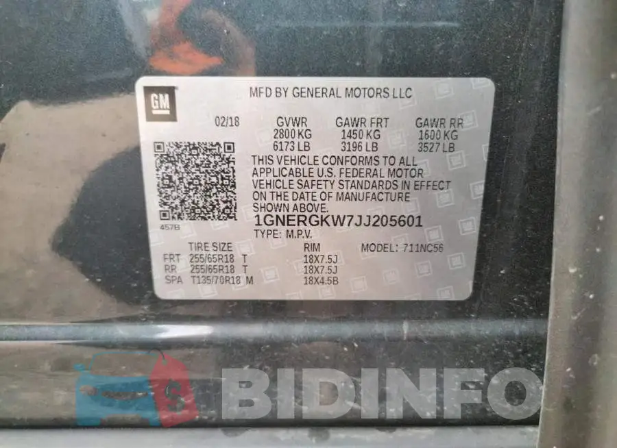 1GNERGKW7JJ205601 Photo# 14