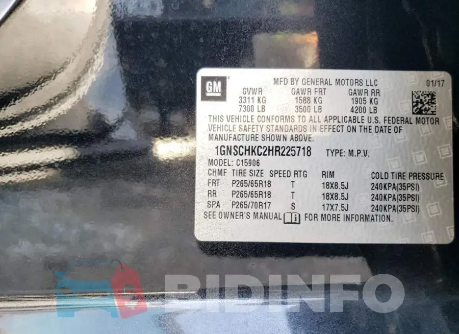 1GNSCHKC2HR225718 Photo# 13