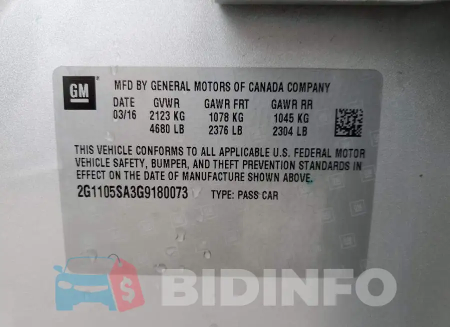 2G1105SA3G9180073 Photo# 12