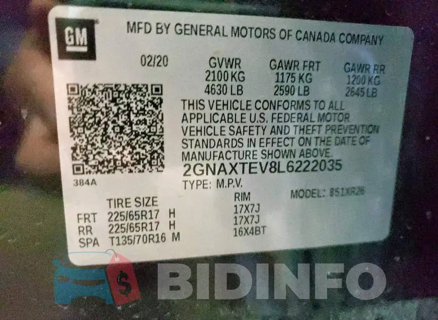 2GNAXTEV8L6222035 Photo# 10