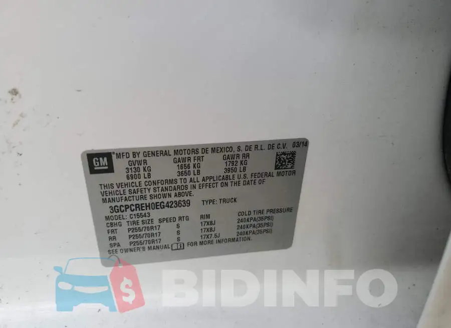 3GCPCREH0EG423639 Photo# 12