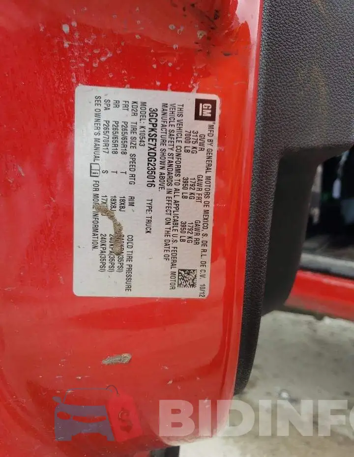 3GCPKSE7XDG235016 Photo# 12