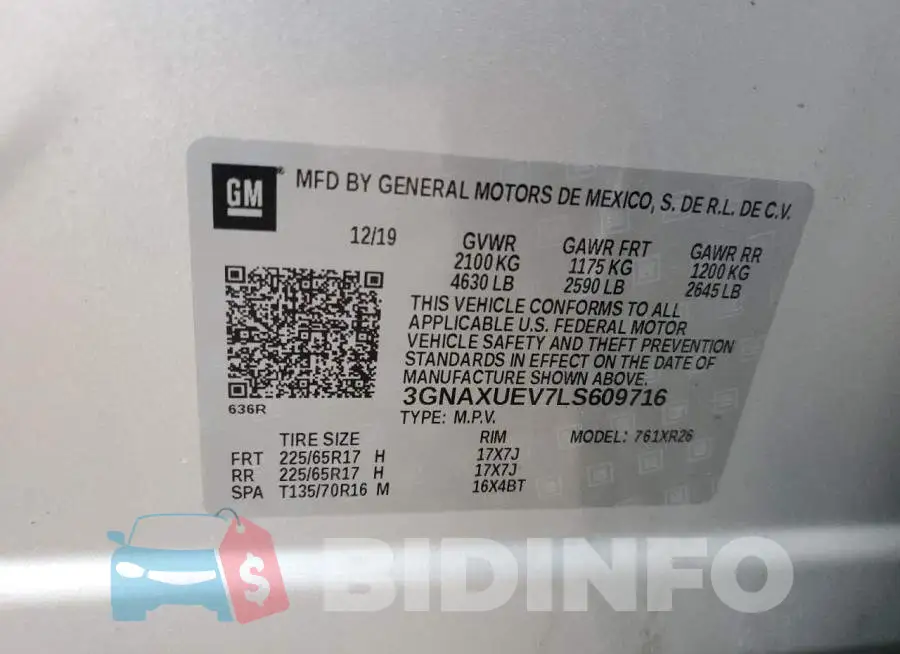 3GNAXUEV7LS609716 Photo# 14