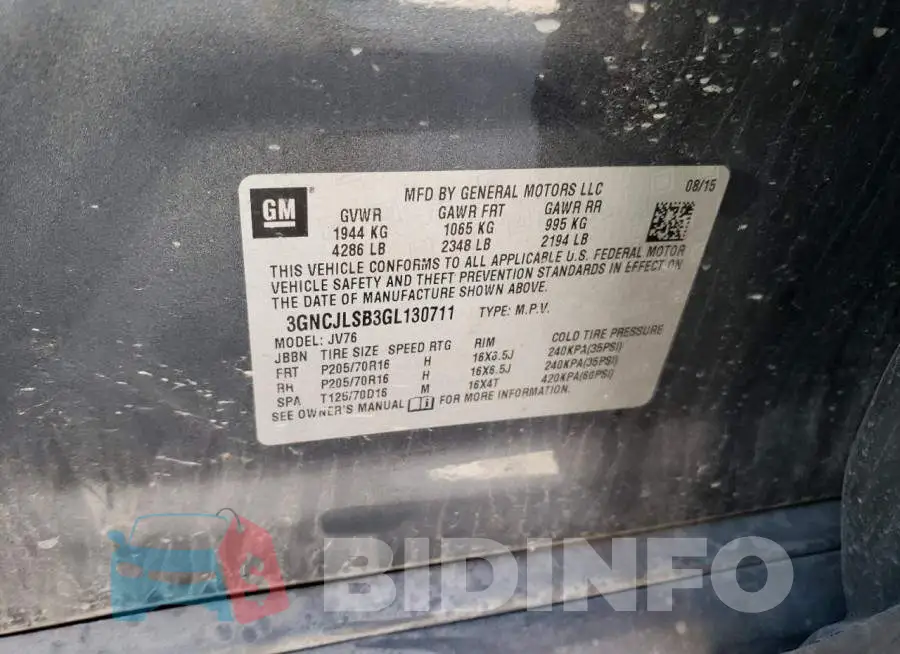 3GNCJLSB3GL130711 Photo# 10