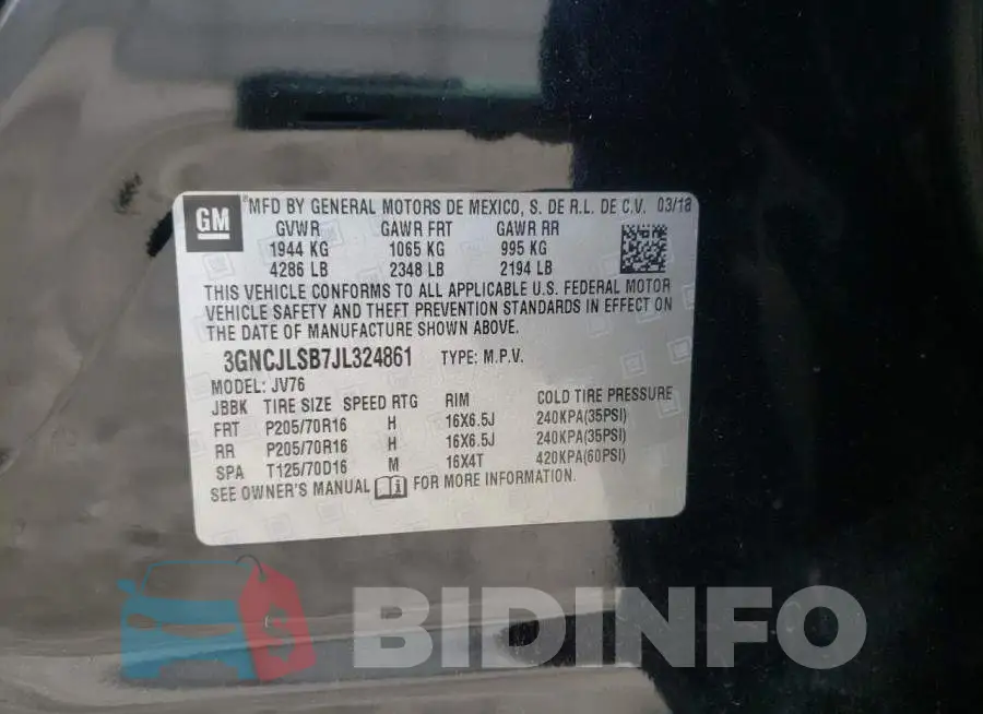 3GNCJLSB7JL324861 Photo# 10