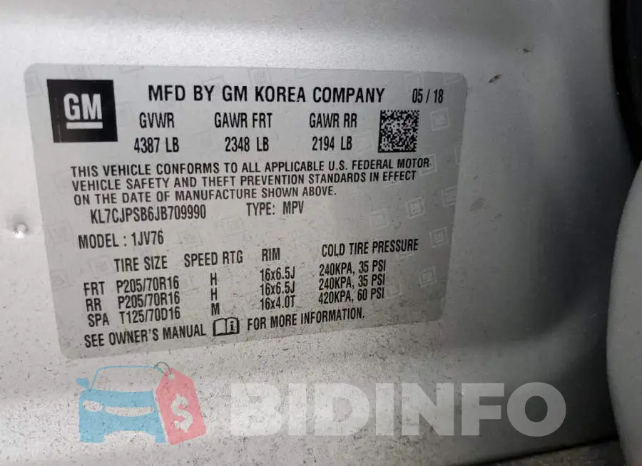 KL7CJPSB6JB709990 Photo# 12