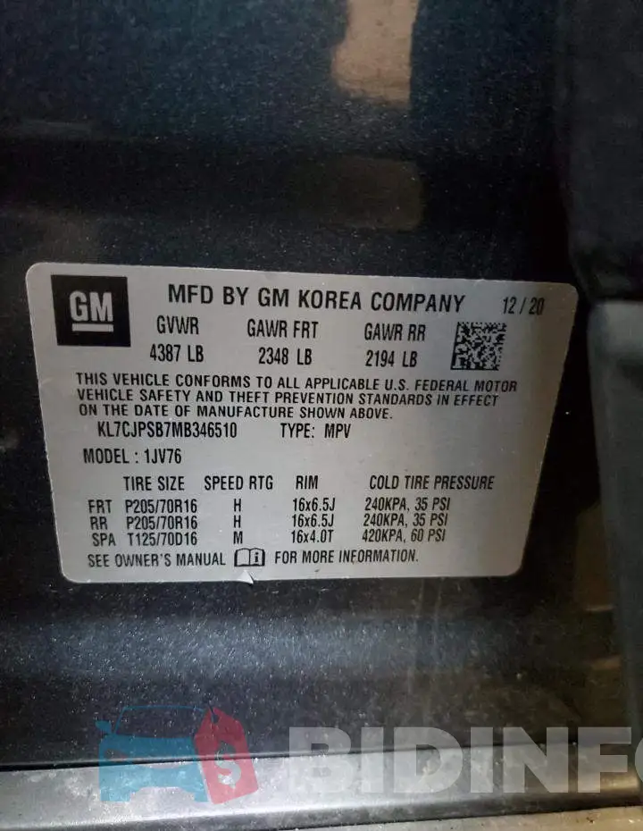 KL7CJPSB7MB346510 Photo# 12