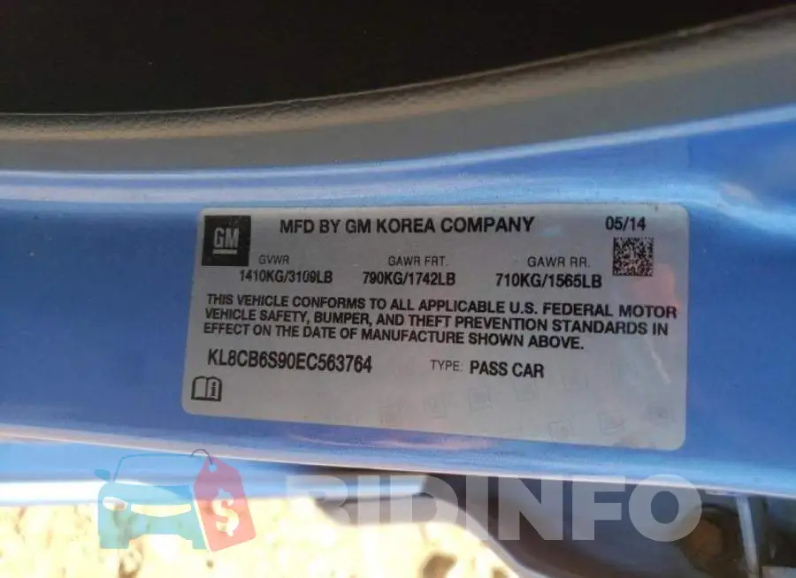 KL8CB6S90EC563764 Photo# 10