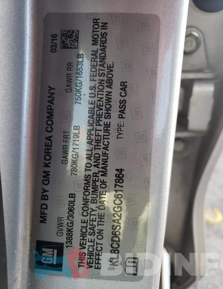 KL8CD6SA2GC617864 Photo# 12