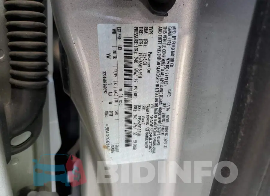 1FADP3E24GL373677 Photo# 10
