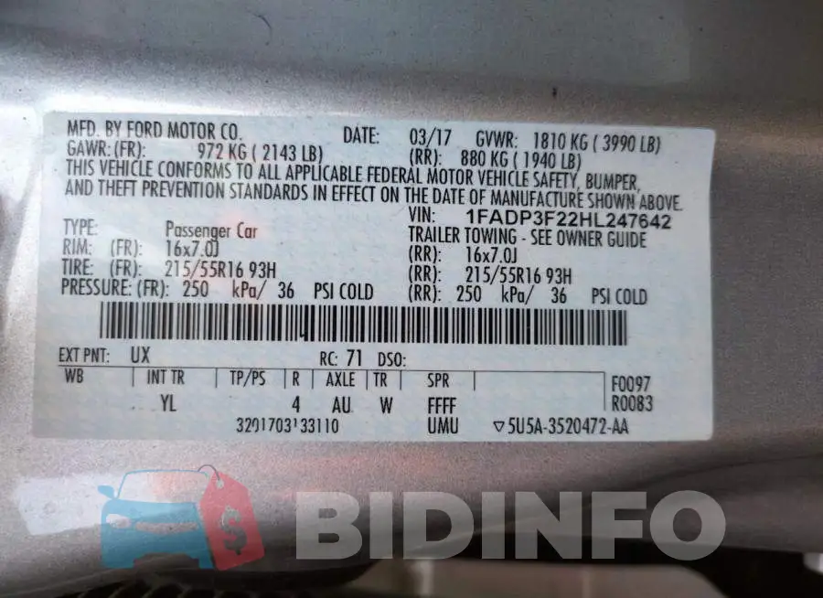 1FADP3F22HL247642 Photo# 12
