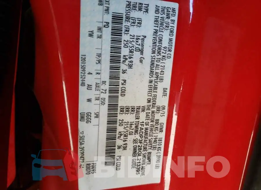 1FADP3F28GL213395 Photo# 10