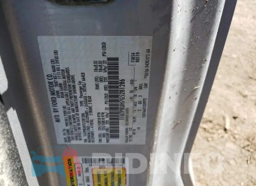 1FATP8UH7G5281286 Photo# 10