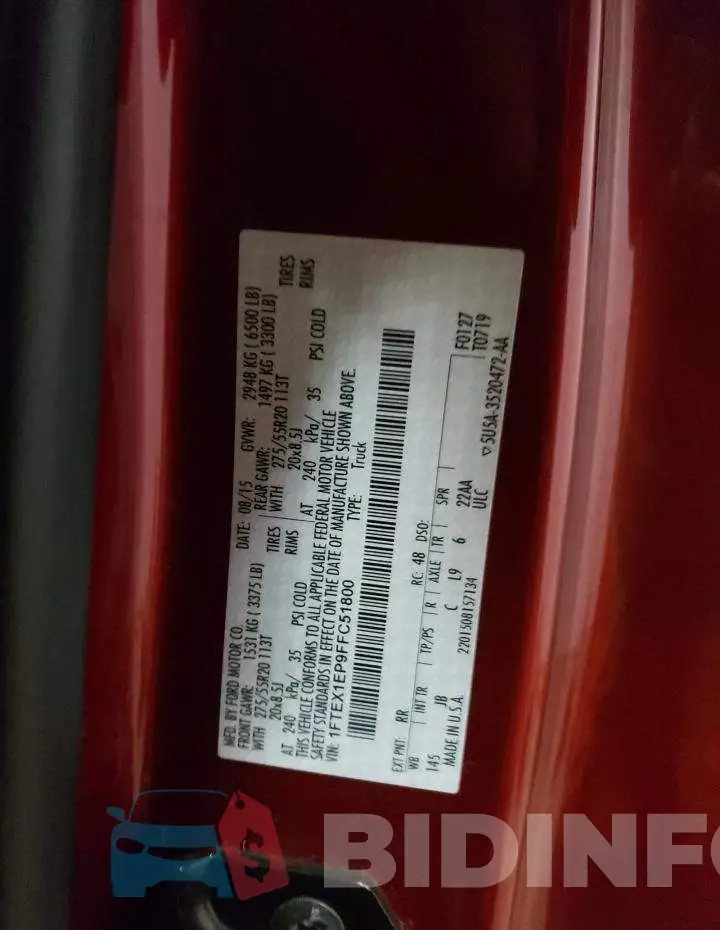 1FTEX1EP9FFC51800 Photo# 12