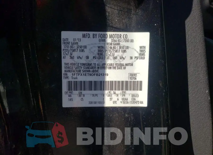 1FTFX1ET9DFB21319 Photo# 12