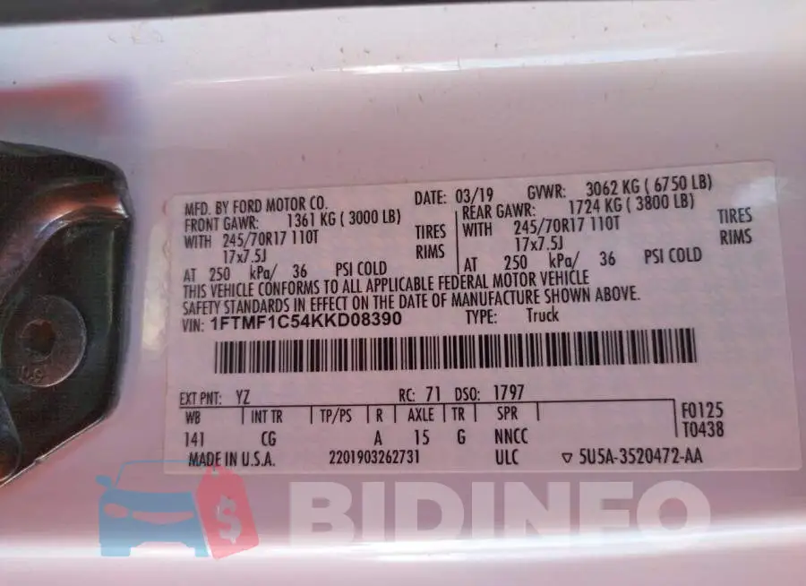 1FTMF1C54KKD08390 Photo# 13