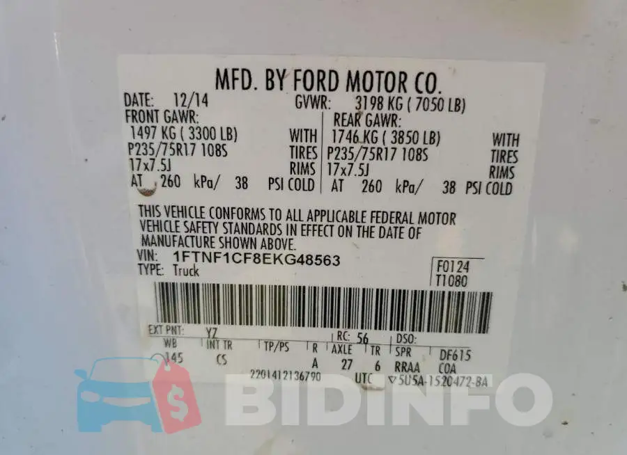 1FTNF1CF8EKG48563 Photo# 10