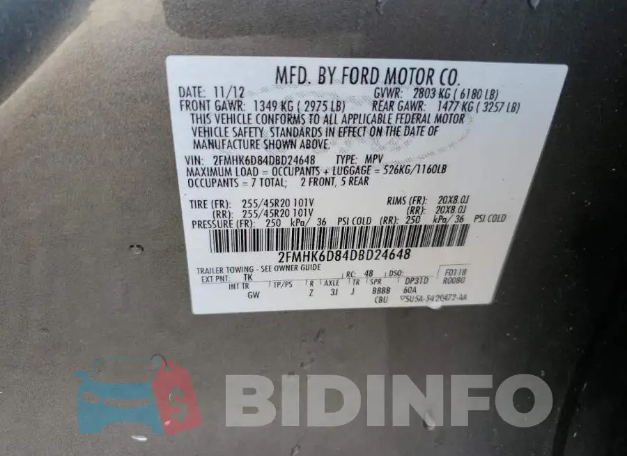 2FMHK6D84DBD24648 Photo# 14