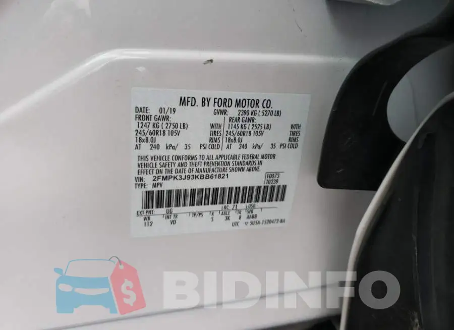 2FMPK3J93KBB61821 Photo# 13