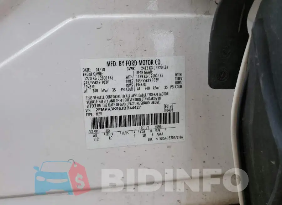 2FMPK3K96JBB44427 Photo# 10