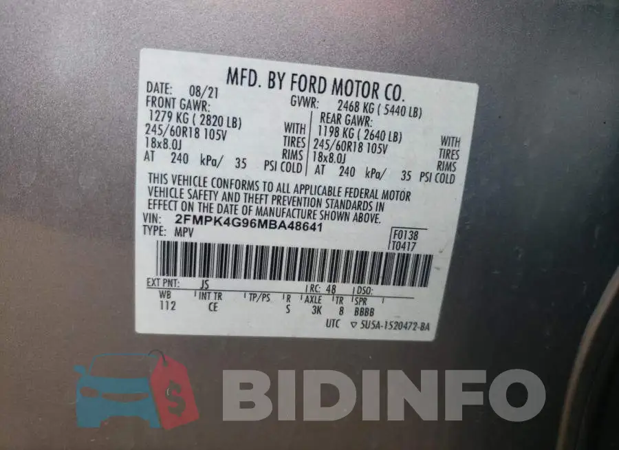 2FMPK4G96MBA48641 Photo# 10